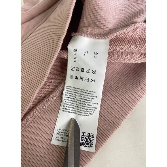 Hugo Boss x Russell Athletic Pink Salmon Pullover Sweatshirt Hoodie Mens Size L - Picture 7 of 13